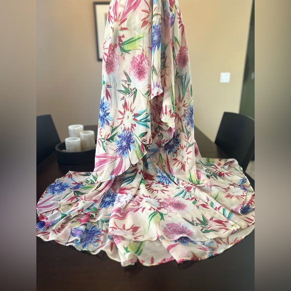 Luxxel Floral Printed High Low Cut Out Sundress - Picture 7 of 9